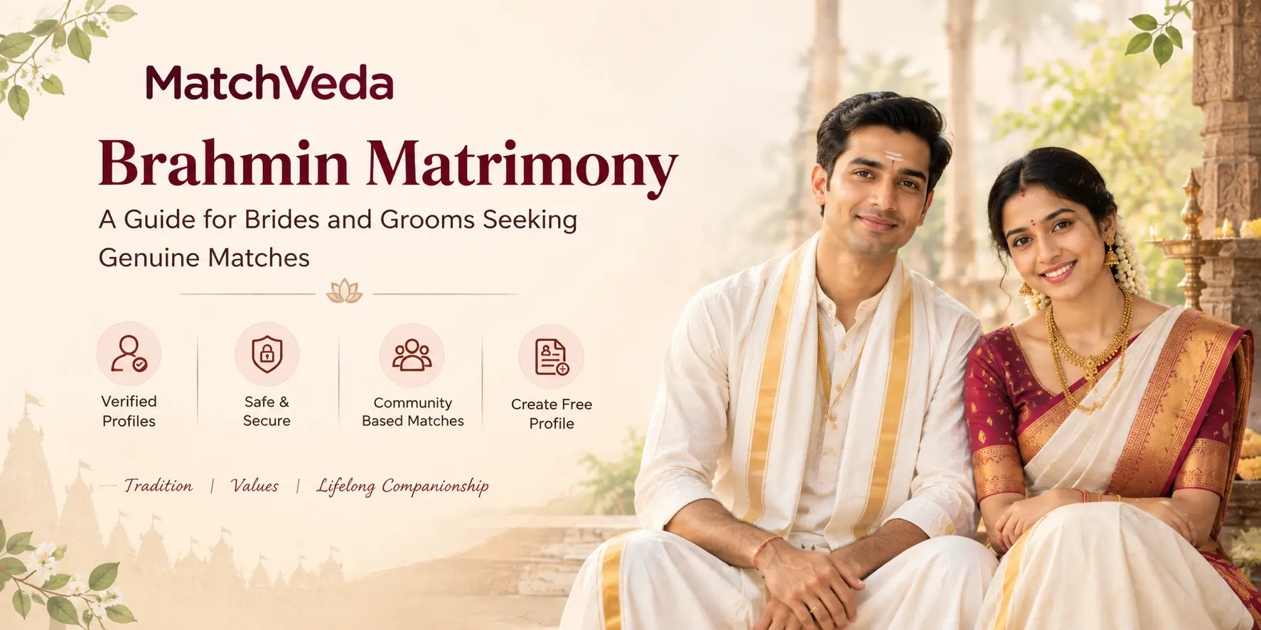 Brahmin matrimony for verified brides and grooms seeking genuine matches on MatchVeda