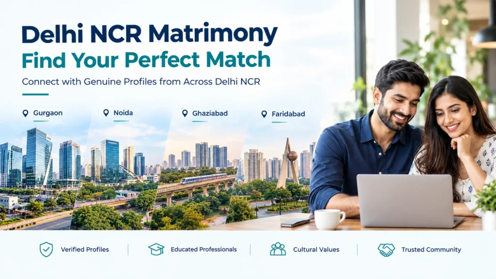 Delhi NCR matrimony with verified profiles in Gurgaon, Noida, Ghaziabad and Faridabad