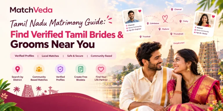Tamil Nadu matrimony for finding verified Tamil brides and grooms near you with MatchVeda.